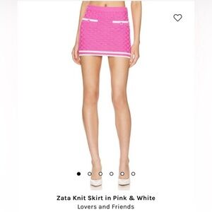 NWT REVOLVE Lovers and Friends Pink Zata Knit Skirt Size L